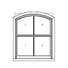 Hung Window
2-over-2 radius top
Unit Dimension 52" x 87"
3/4" SDL